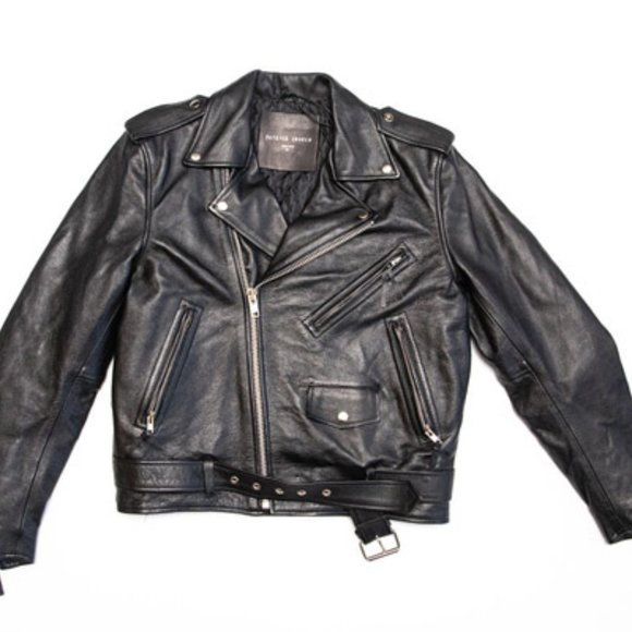 PATRICK CHURCH Biker Leather Jacket - Picture 2 of 14